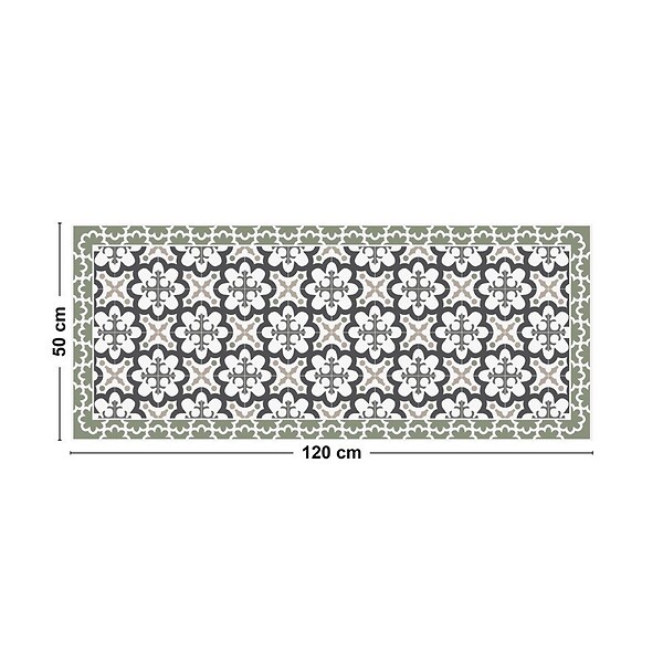 99DECO - Tapis antidérapant - Cassandre - vinyle - int./ext. - Vert - 50x120cm - large