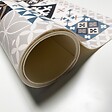 99DECO - Tapis antidérapant - Ciment Style Dulce - vinyle - int./ext. - Bleu - 50x200cm - vignette