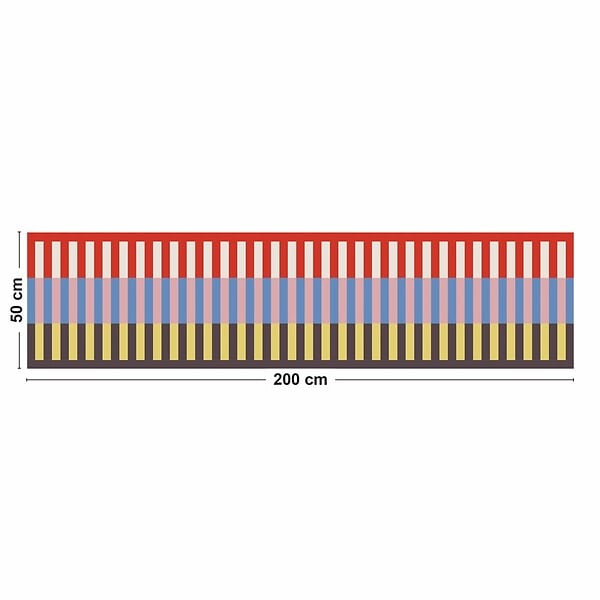 99DECO - Tapis antidérapant - Rythmo - vinyle - int./ext. - Rouge - 50x200cm - large