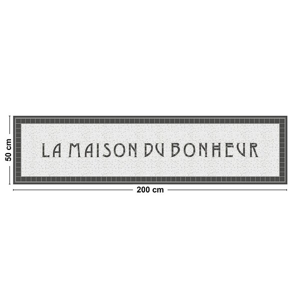 99DECO - Tapis antidérapant - Tesselle - vinyle - int./ext. - Gris - 50x200cm - large