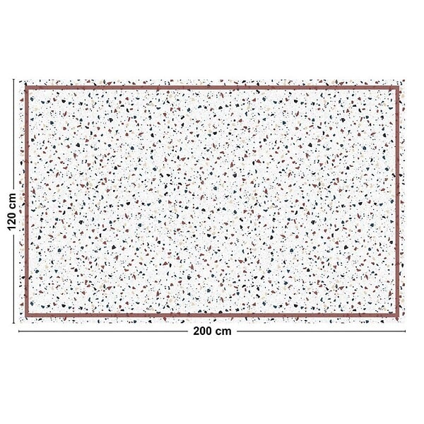 99DECO - Tapis antidérapant - Terrazzo - vinyle - int./ext. - Multicolore - 50x200cm - large
