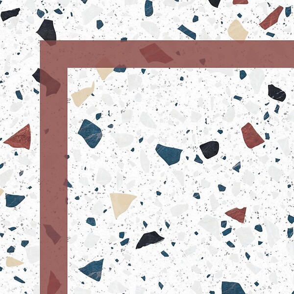 99DECO - Tapis antidérapant - Terrazzo - vinyle - int./ext. - Multicolore - 50x200cm - large