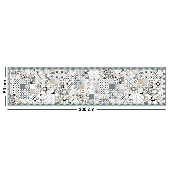 99DECO - Tapis antidérapant - JC Dulce - vinyle - int./ext. - Bleu - 50x200cm - large