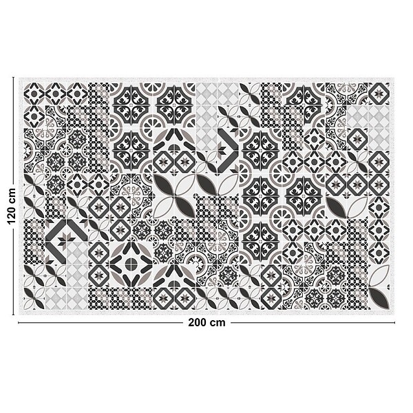 99DECO - Tapis antidérapant - Naples - vinyle - int./ext. - Multicolore - 120x200cm - large