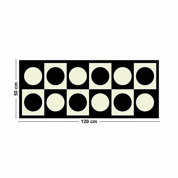 99DECO - Tapis antidérapant - Pop - vinyle - int./ext. - Noir - 50x120cm - large