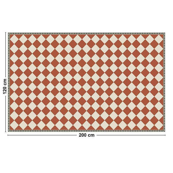 99DECO - Tapis antidérapant - Rétro - vinyle - int./ext. - Rouge - 120x200cm - large