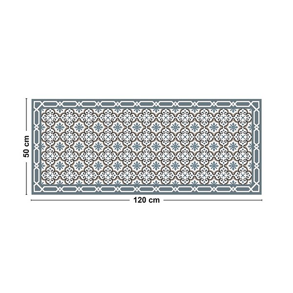 99DECO - Tapis antidérapant - Yazir - vinyle - int./ext. - Multicolore - 50x120cm - large