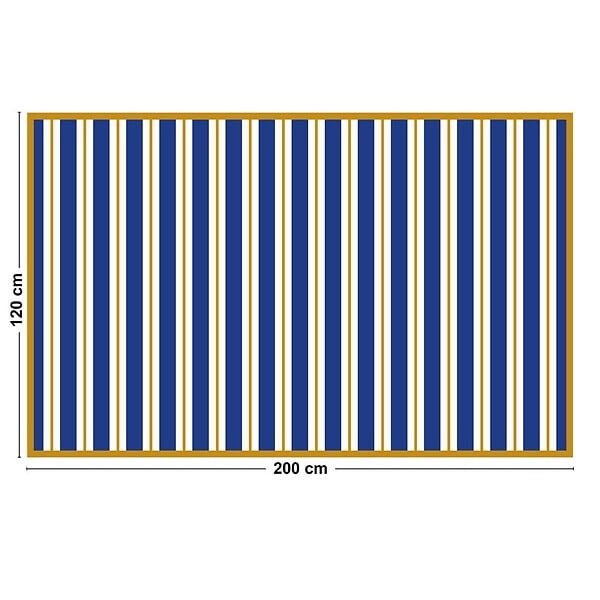 99DECO - Tapis antidérapant - Bari - vinyle - int./ext. - Bleu - 120x200cm - large