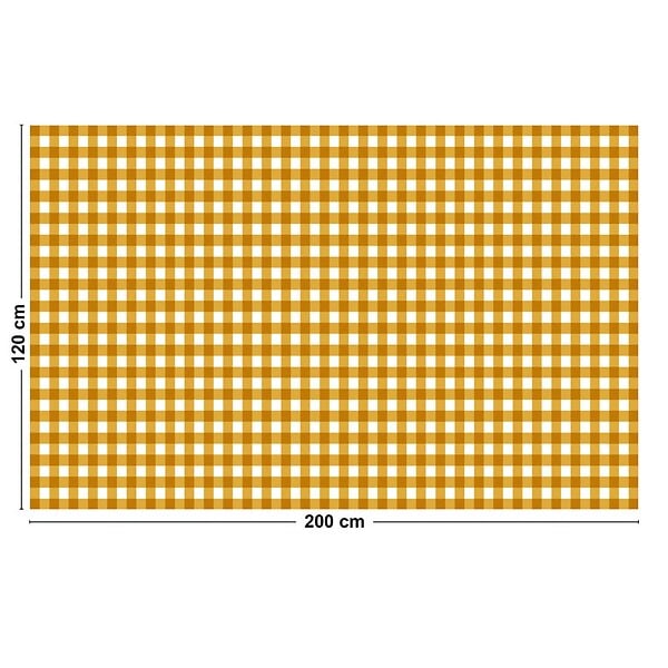 99DECO - Tapis antidérapant - Vichy - vinyle - int./ext. - Orange - 120x200cm - large