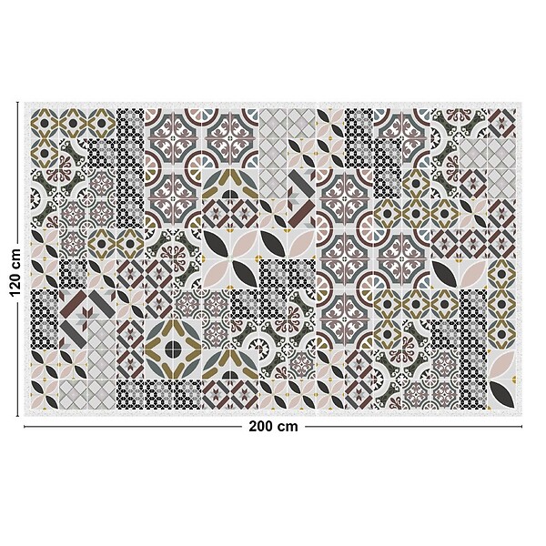 99DECO - Tapis antidérapant - Naples - vinyle - int./ext. - Multicolore - 120x200cm - large