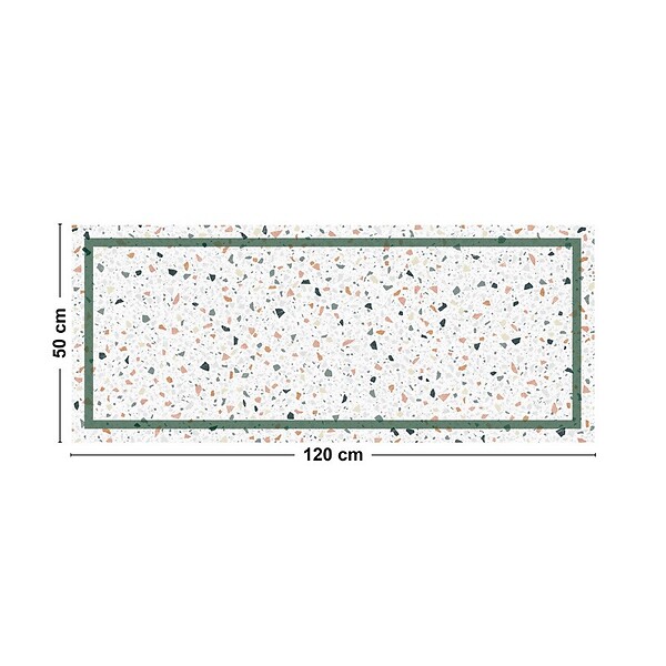 99DECO - Tapis antidérapant - Terrazzo - vinyle - int./ext. - Multicolore - 50x120cm - large