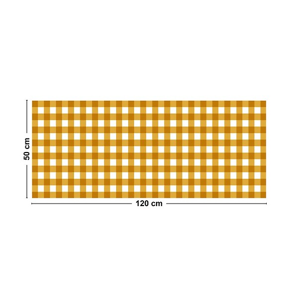 99DECO - Tapis antidérapant - Vichy - vinyle - int./ext. - Orange - 50x120cm - large
