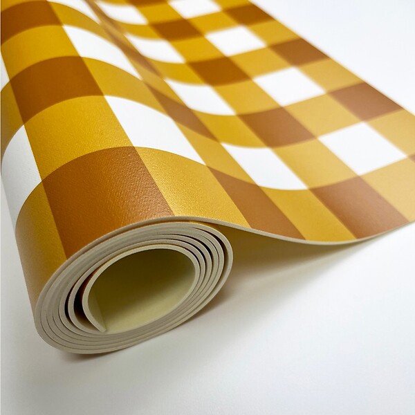 99DECO - Tapis antidérapant - Vichy - vinyle - int./ext. - Orange - 50x120cm - large