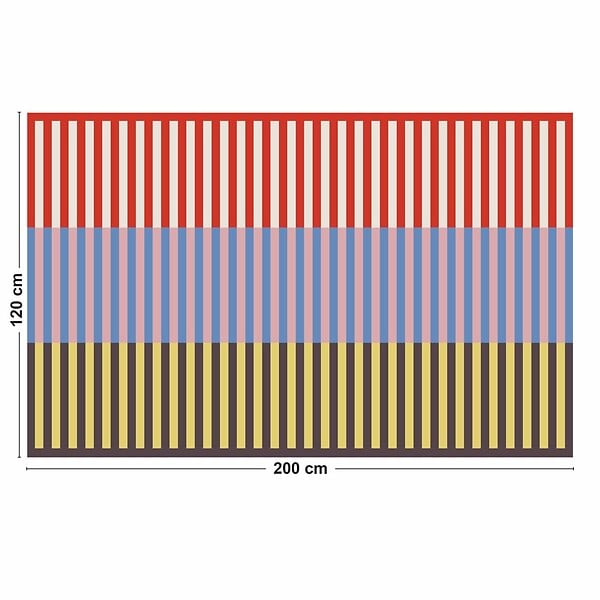 99DECO - Tapis antidérapant - Rythmo - vinyle - int./ext. - Rouge - 120x200cm - large