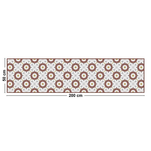 99DECO - Tapis antidérapant - Marsiho - vinyle - int./ext. - Rouge - 50x200cm - large