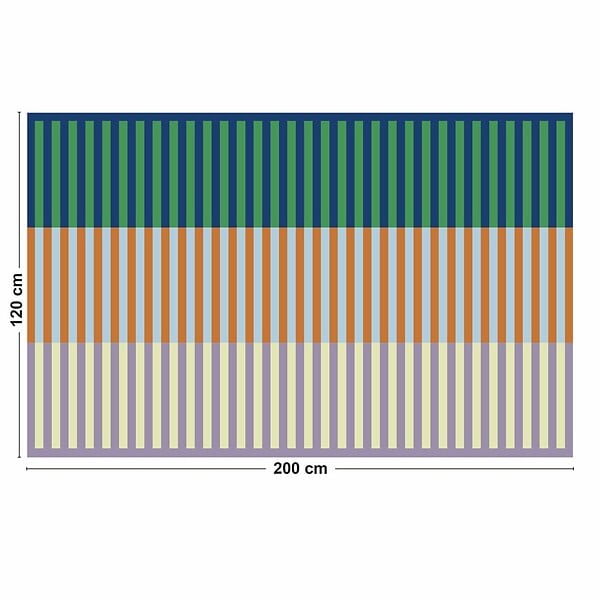 99DECO - Tapis antidérapant - Rythmo - vinyle - int./ext. - Bleu - 120x200cm - large