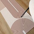 99DECO - Tapis antidérapant - Géométrique - vinyle - int./ext. - Rouge - 50x120cm - vignette