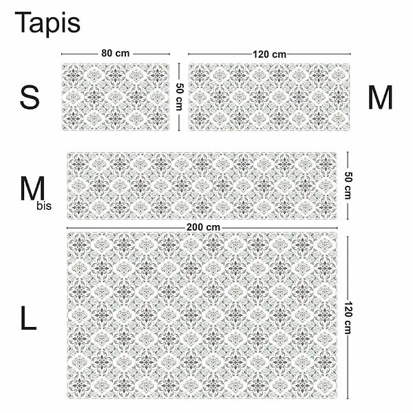 99DECO - Tapis antidérapant - Agathe - vinyle - int./ext. - Multicolore - 120x200cm - large