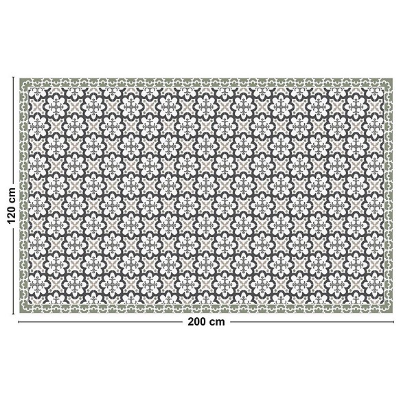 99DECO - Tapis antidérapant - Cassandre - vinyle - int./ext. - Vert - 120x200cm - large