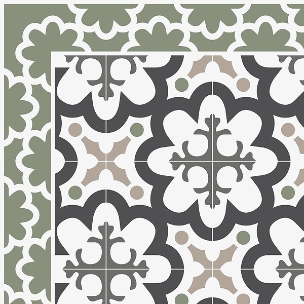 99DECO - Tapis antidérapant - Cassandre - vinyle - int./ext. - Vert - 120x200cm - large