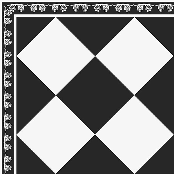 99DECO - Tapis antidérapant - Rétro - vinyle - int./ext. - Noir - 120x200cm - large