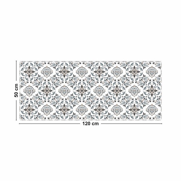 99DECO - Tapis antidérapant - Agathe - vinyle - int./ext. - Multicolore - 50x120cm - large