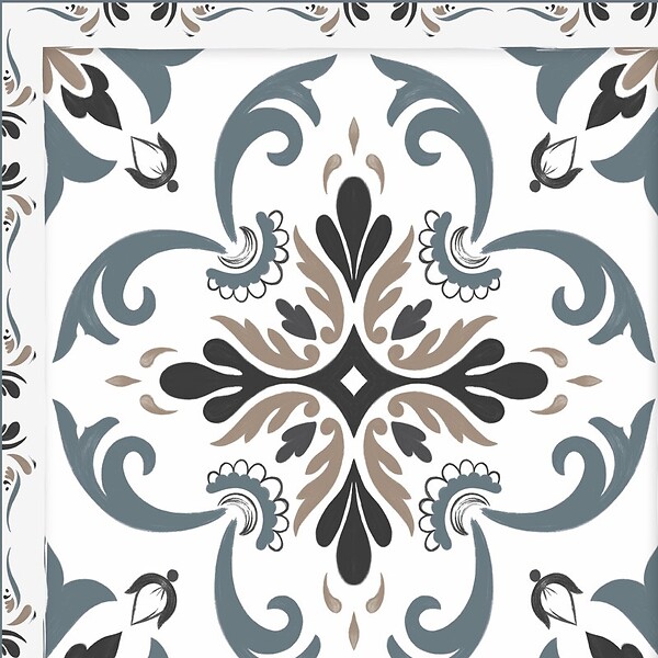 99DECO - Tapis antidérapant - Agathe - vinyle - int./ext. - Multicolore - 50x120cm - large