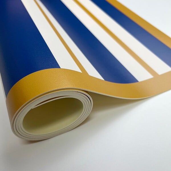 99DECO - Tapis antidérapant - Bari - vinyle - int./ext. - Bleu - 50x120cm - large