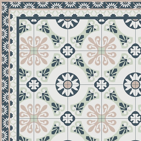 99DECO - Tapis antidérapant - CC Léonie - vinyle - int./ext. - Bleu - 120x200cm - large