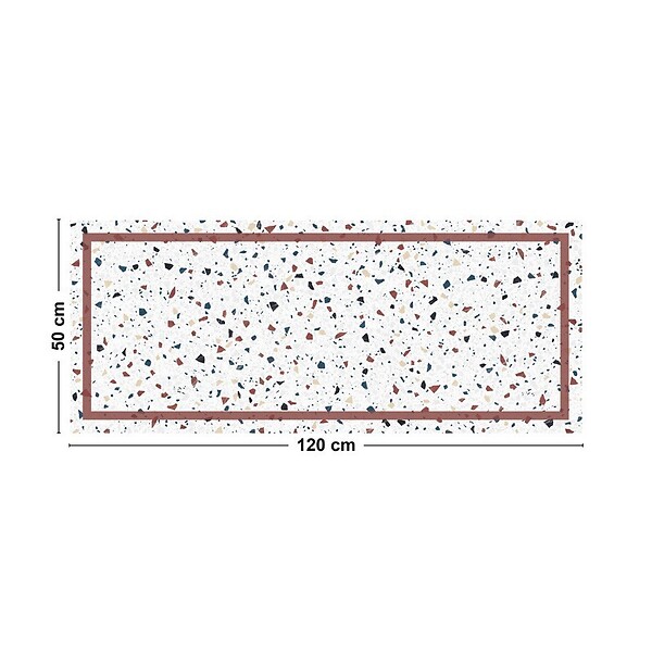 99DECO - Tapis antidérapant - Terrazzo - vinyle - int./ext. - Multicolore - 50x120cm - large