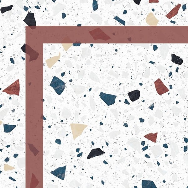 99DECO - Tapis antidérapant - Terrazzo - vinyle - int./ext. - Multicolore - 50x120cm - large