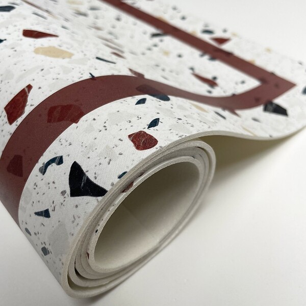 99DECO - Tapis antidérapant - Terrazzo - vinyle - int./ext. - Multicolore - 50x120cm - large