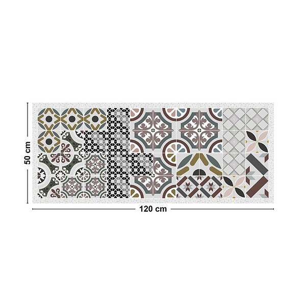 99DECO - Tapis antidérapant - Naples - vinyle - int./ext. - Multicolore - 50x120cm - large