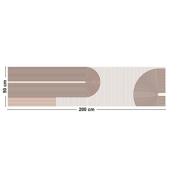 99DECO - Tapis antidérapant - Géométrique - vinyle - int./ext. - Rouge - 50x200cm - large
