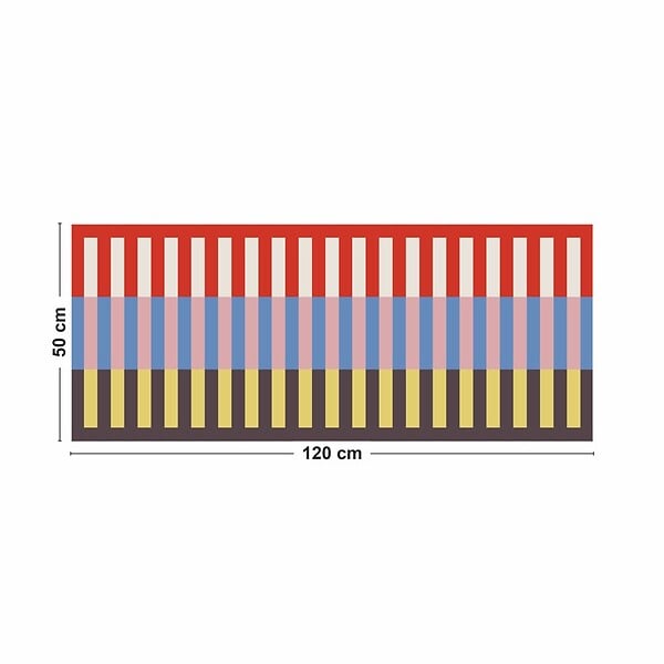 99DECO - Tapis antidérapant - Rythmo - vinyle - int./ext. - Rouge - 50x120cm - large