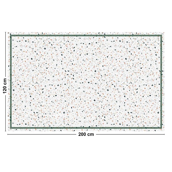 99DECO - Tapis antidérapant - Terrazzo - vinyle - int./ext. - Multicolore - 120x200cm - large