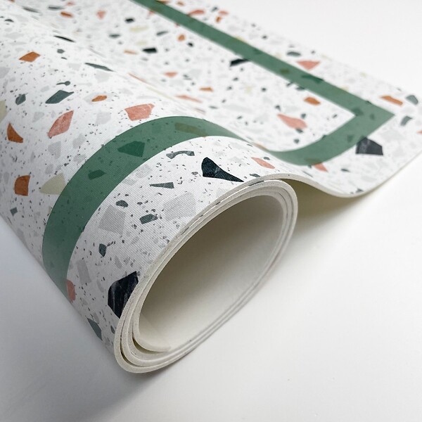 99DECO - Tapis antidérapant - Terrazzo - vinyle - int./ext. - Multicolore - 120x200cm - large