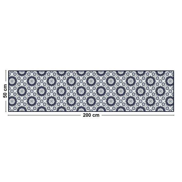 99DECO - Tapis antidérapant - Marsiho - vinyle - int./ext. - Bleu - 50x200cm - large