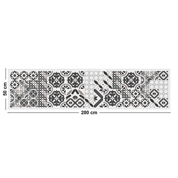 99DECO - Tapis antidérapant - Naples - vinyle - int./ext. - Multicolore - 50x200cm - large