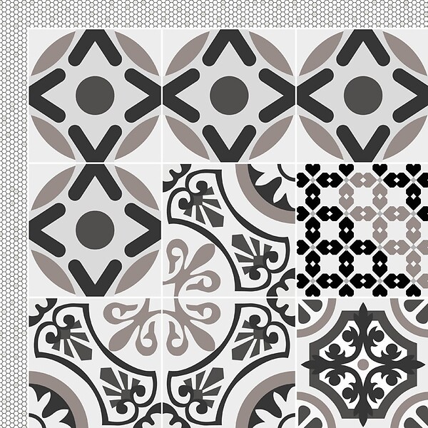 99DECO - Tapis antidérapant - Naples - vinyle - int./ext. - Multicolore - 50x200cm - large