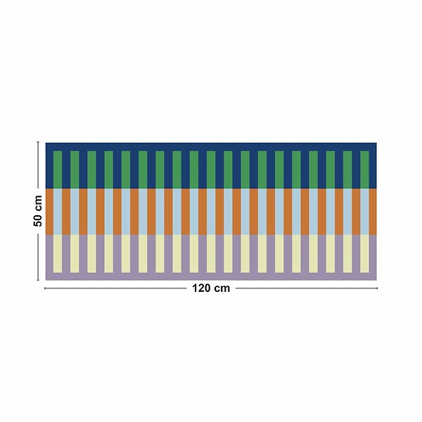 99DECO - Tapis antidérapant - Rythmo - vinyle - int./ext. - Bleu - 50x120cm - large