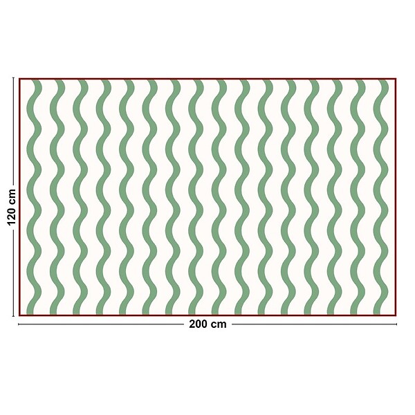 99DECO - Tapis antidérapant - Rivela - vinyle - int./ext. - Vert - 120x200cm - large