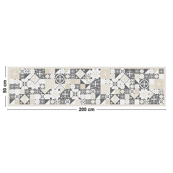 99DECO - Tapis antidérapant - CS Sable - vinyle - int./ext. - Beige - 50x200cm - large