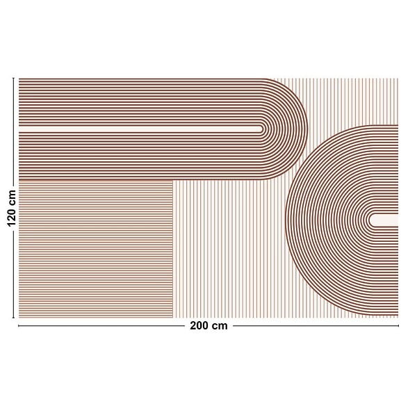99DECO - Tapis antidérapant - Géométrique - vinyle - int./ext. - Rouge - 120x200cm - large