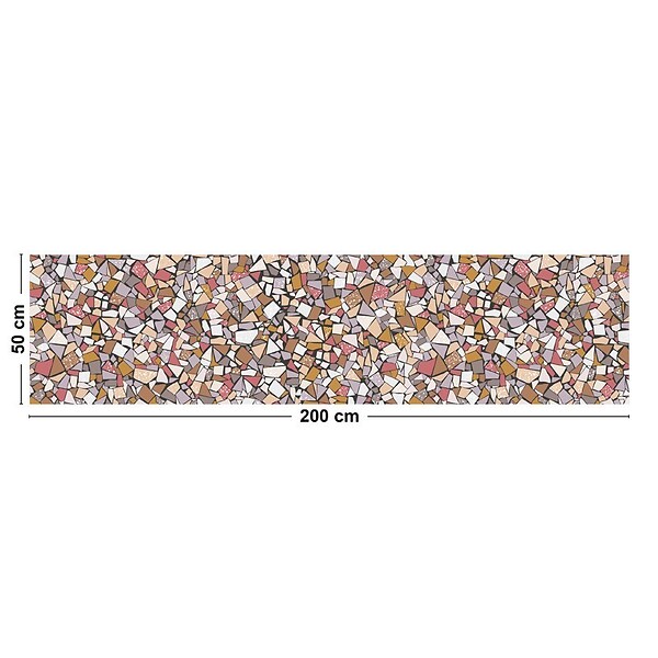 99DECO - Tapis antidérapant - Fragments - vinyle - int./ext. - Multicolore - 50x200cm - large
