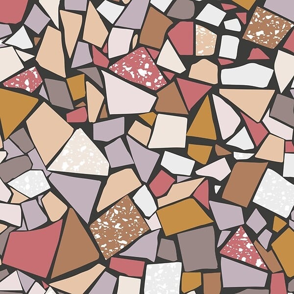 99DECO - Tapis antidérapant - Fragments - vinyle - int./ext. - Multicolore - 50x200cm - large