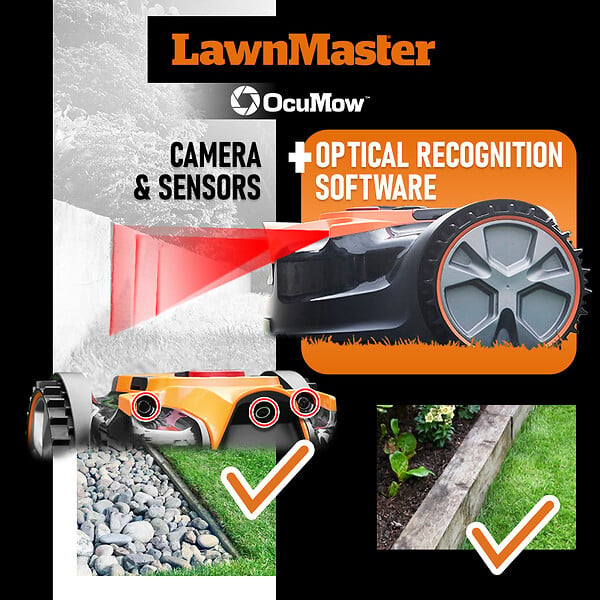 LAWNMASTER - Robot tondeuse autonome 24V - 8Ah sans fil périmétrique - Le robot le plus simple du marché - large