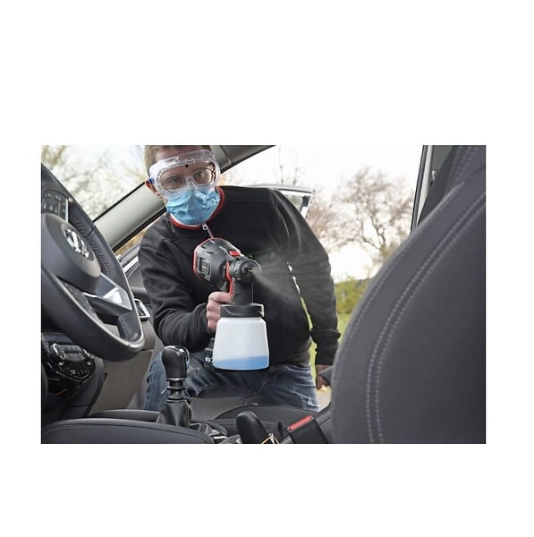 RIBIMEX - Pistolet à peinture et désinfectant R-bat20 20v avec buse spéciale, batterie et chargeur - large