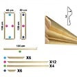 99DECO - Kit de 6 moulures murales en bois Pin des Landes - Prêt à coller et peindre - Leopoldine - 4 mètres - vignette