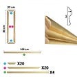 99DECO - Kit de 10 moulures murales en bois Pin des Landes - Prêt à coller et peindre - Camille - 4 mètres - vignette